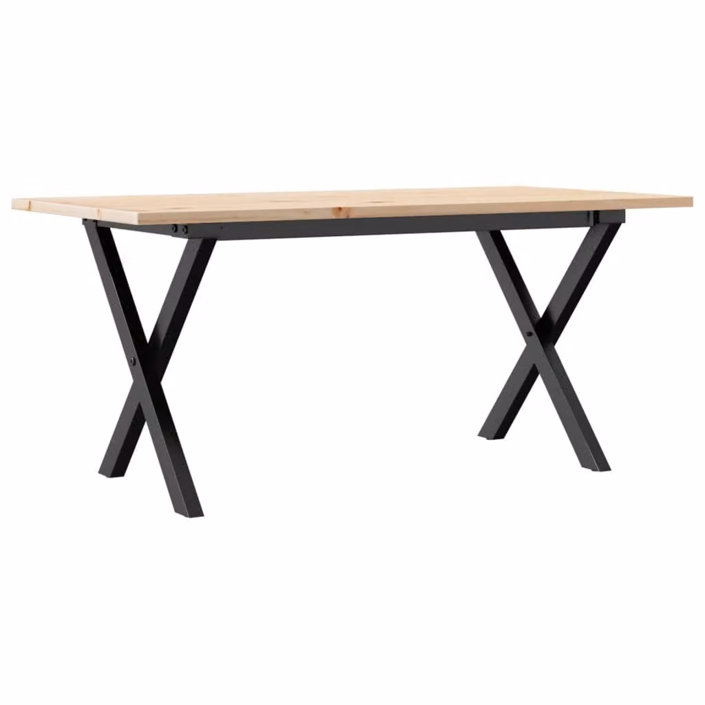 Tavolino da Salotto Telaio a X 90x40x45 cm Legno Pino e Acciaio