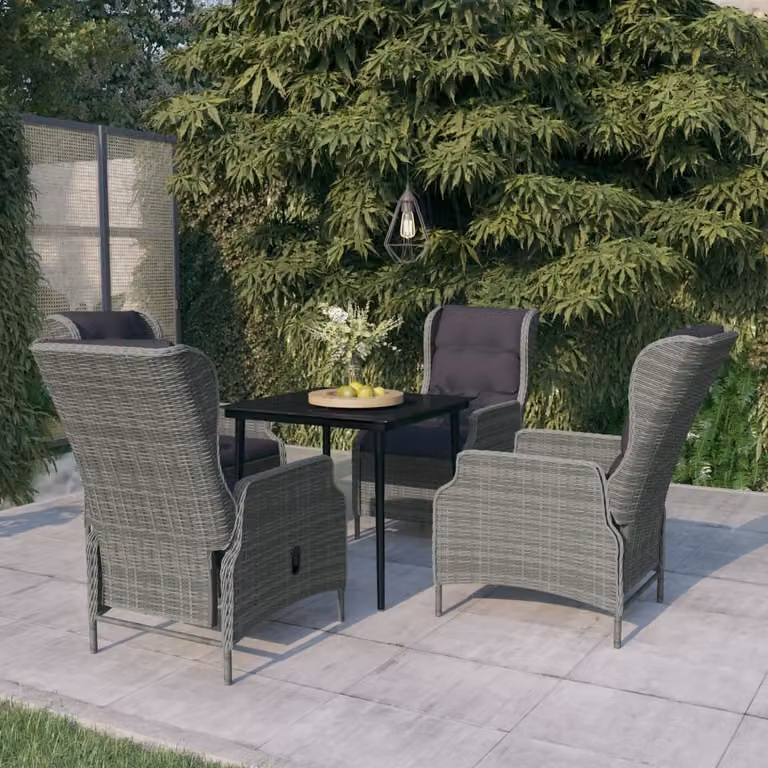 Maison Exclusive - Set da pranzo da giardino 5 pezzi, grigio chiaro