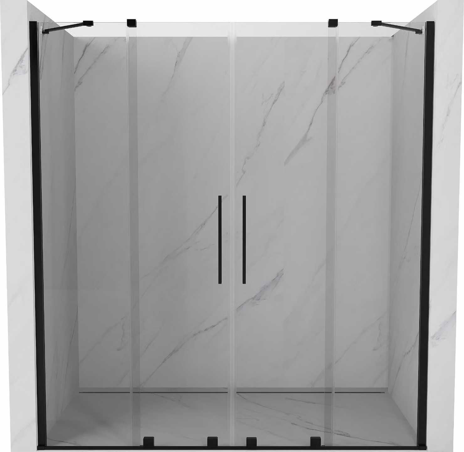 Mexen Velar Duo porta doccia scorrevole 180 cm, trasparente, nero - 871-180-000-02-70