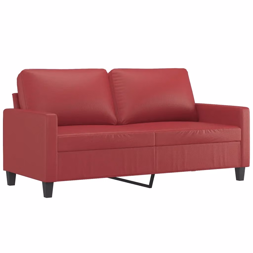 Divano a 2 posti moderno vidaXL in similpelle rosso con struttura in metallo per il tuo soggiorno – 2