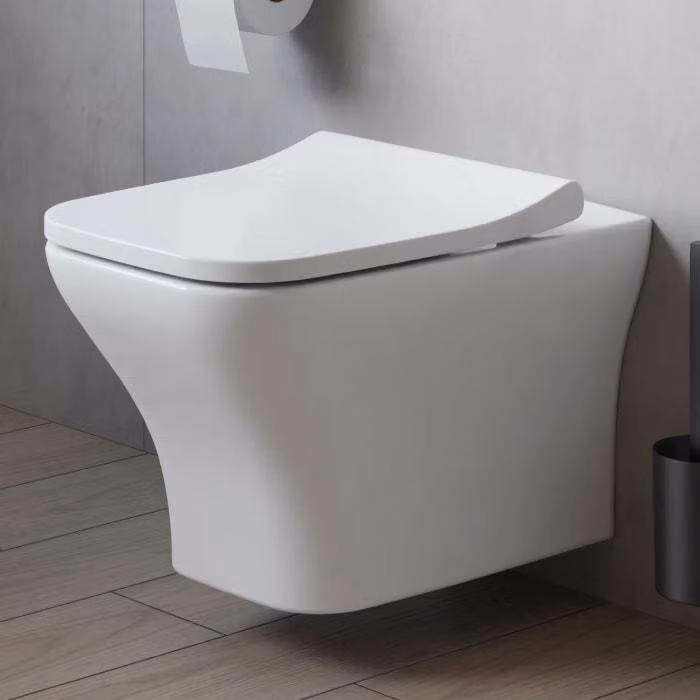 Vasca da bagno Andrea Wand, modello WC con scarico a parete, senza bordo di scarico