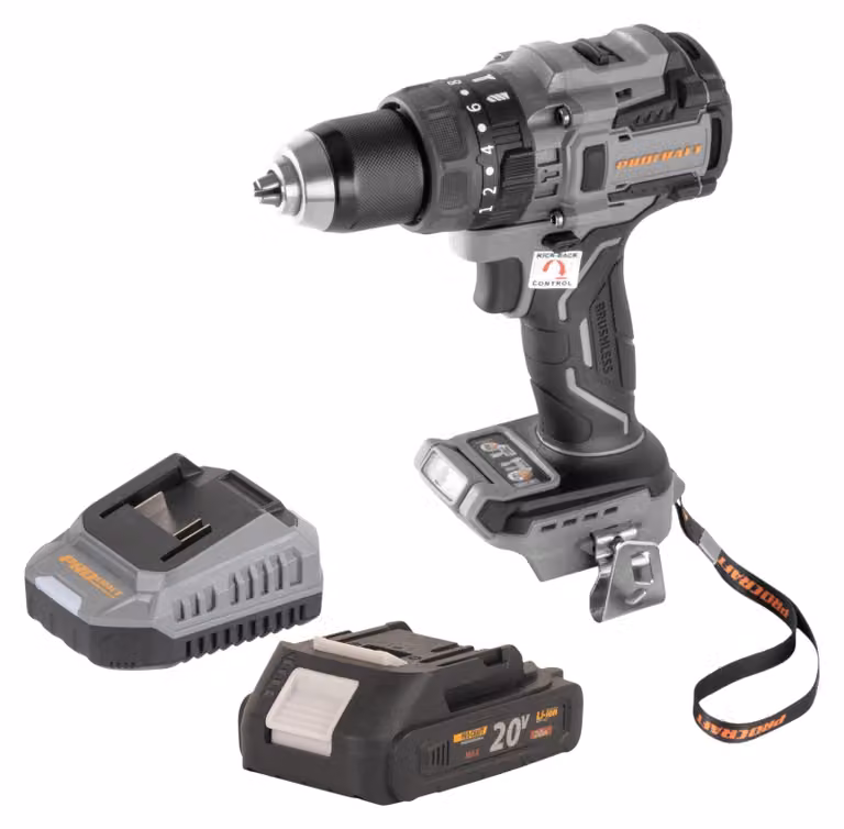 Avvitatore a percussione a batteria Procraft Industrial CD20B-BB 20 V 150 Nm Brushless + 1 batteria da 2,0 Ah + caricabatterie