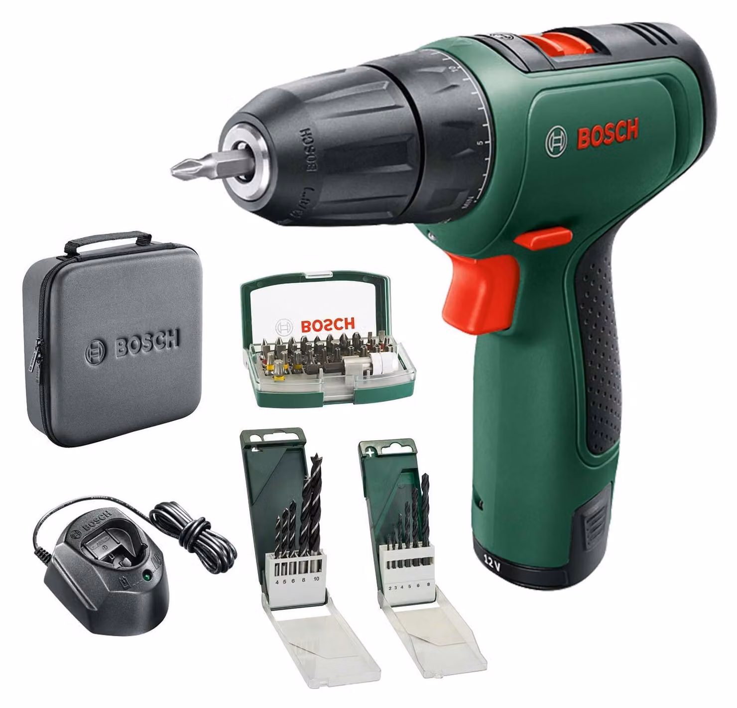 Avvitatore a batteria Bosch EasyDrill 1200 (batteria da 2,0 Ah, sistema a 12 volt, set di trapano e avvitatore, in softbag)