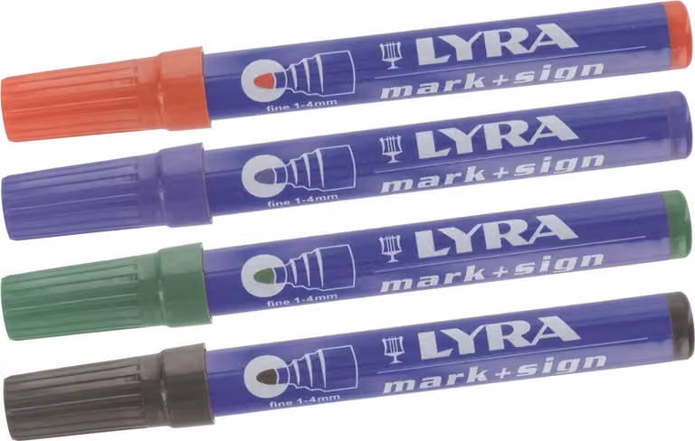 Marcatore permanente LYRA 112 larghezza linea 1-4 mm blu punta tonda