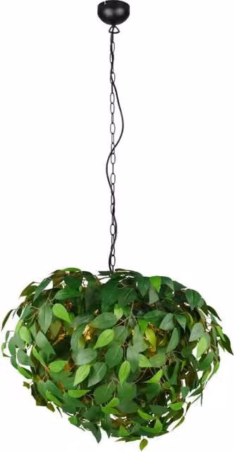 Lampada a sospensione Leavy Trio Lighting in metallo e plastica, verde e nera, D 70 cm