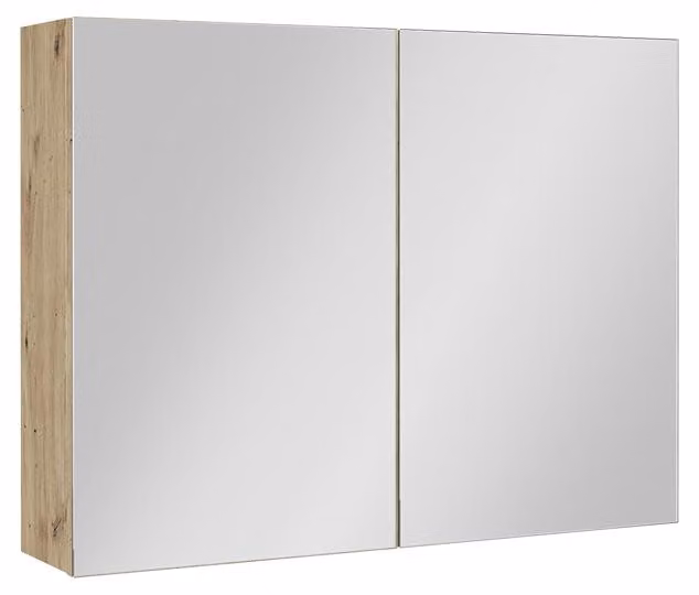 Specchio contenitore bagno Vicco Lavia Rovere artigianale 80 x 60.2 cm, Model 66095