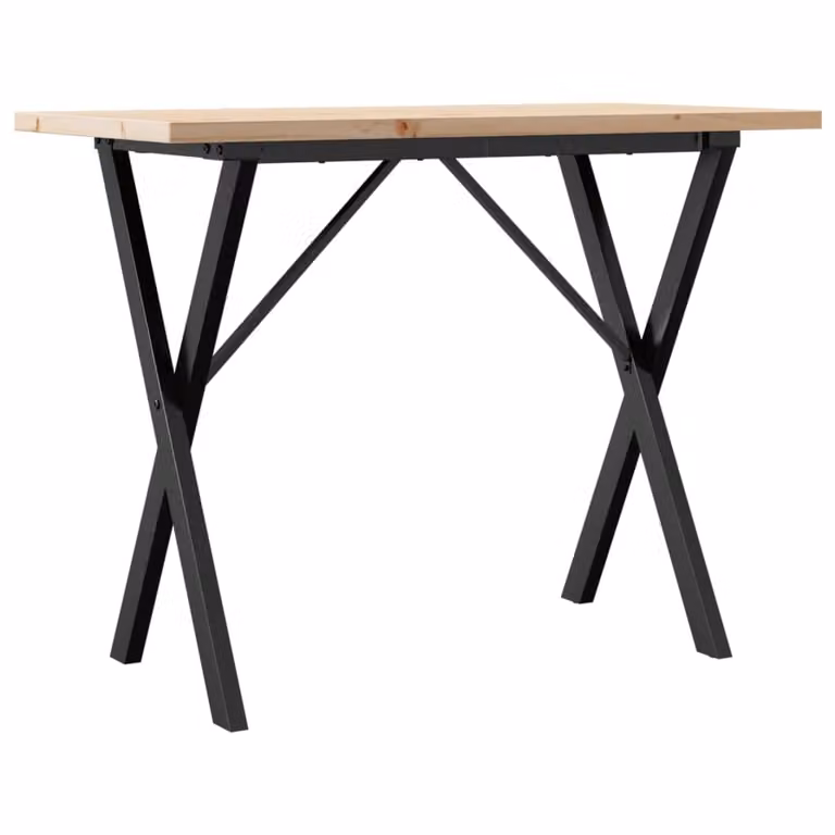 Tavolo da Pranzo Telaio a X 100x50x75,5 cm Legno Pino e Acciaio