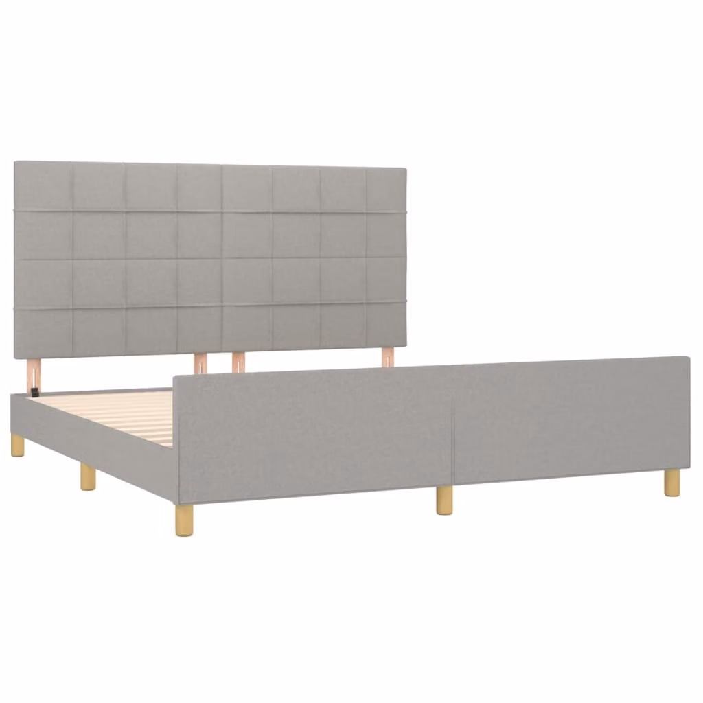 Giroletto senza Materasso Grigio Chiaro 180x200 cm Tessuto