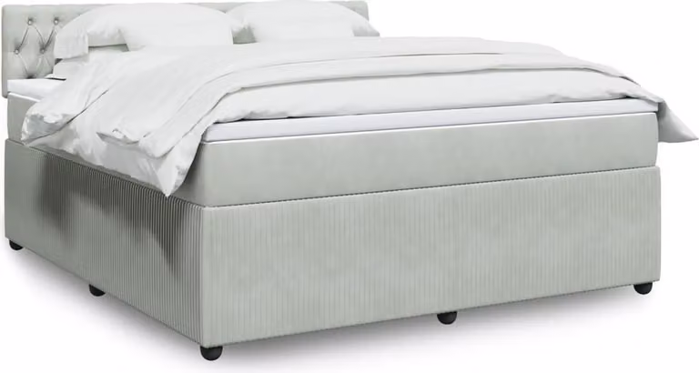 Maison Exclusive - Giroletto a Molle con Materasso Grigio Chiaro 180x200cm Velluto