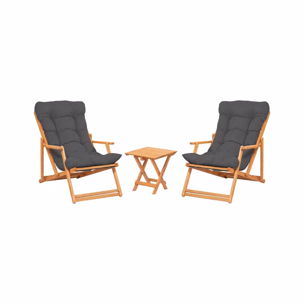 Set Tavolo e 2 Sedie Biagio DMORA in Legno, Marrone e Giallo, Design Moderno per Interno ed Esterno – 2