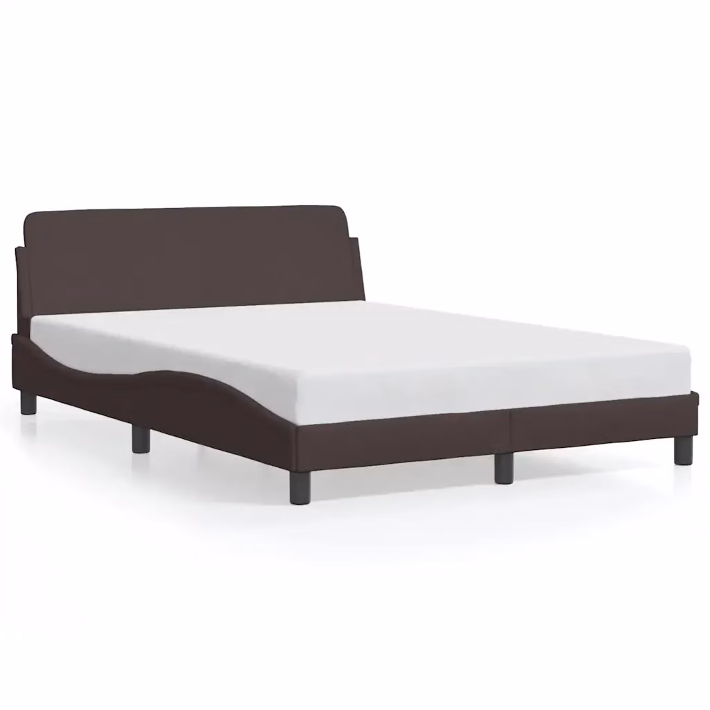 Letto con giroletto Dover vidaXL in tessuto marrone L/P/H: 190 x 140 x 74,5 cm – 2