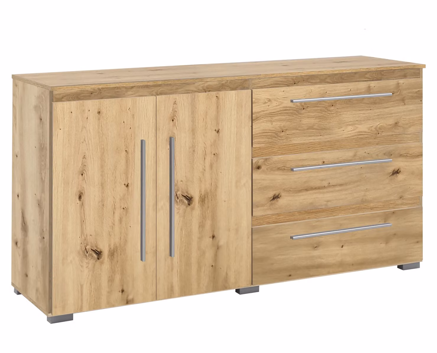 Cassettiera moderna 2 ante 3 scomparti 3 cassetti credenza credenza bassa effetto legno