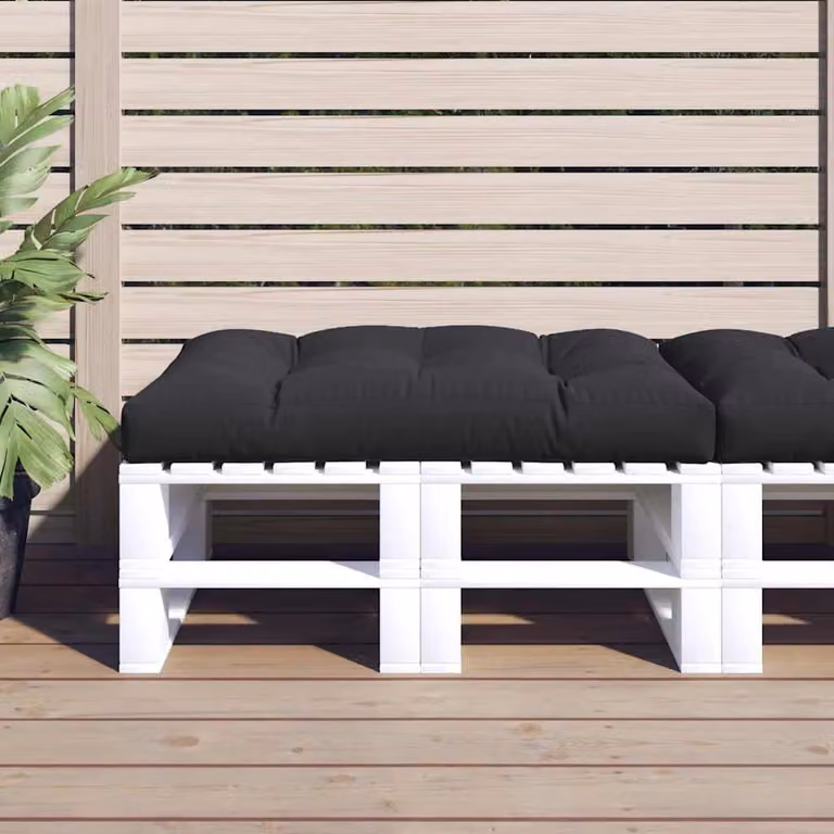 vidaXL Cuscino per Pallet Nero in Poliestere, Idrorepellente e Resistente ai Raggi UV, L 120 x P 80 x H 12 cm
