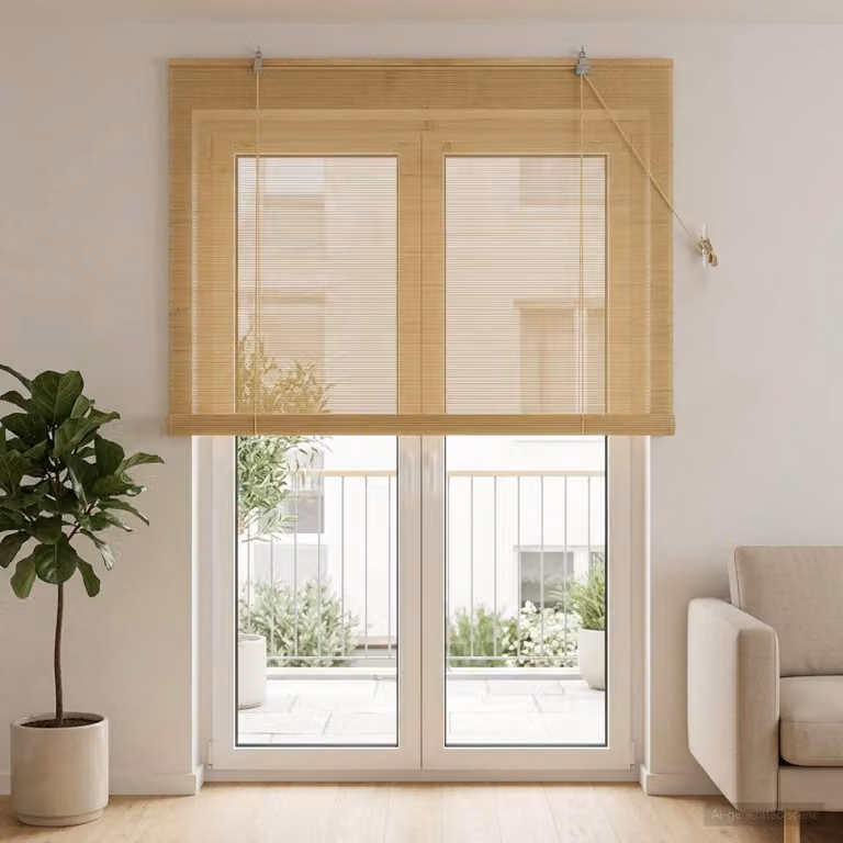 Tenda a rullo vidaXL in bambù naturale, colore beige/marrone, L 150 cm x H 220 cm