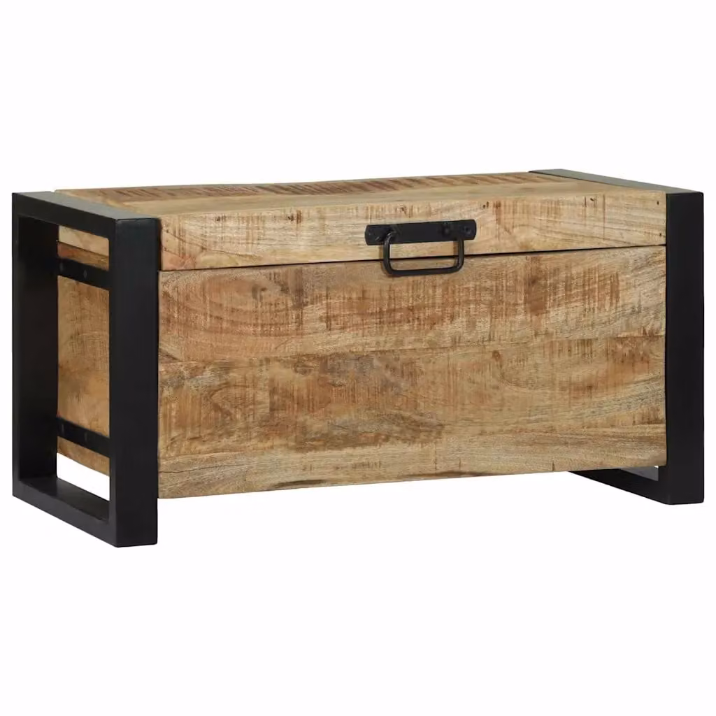 Cassapanca da stoccaggio vidaXL in legno di mango marrone stile industriale L: 60 cm, P: 30 cm, H: 30 cm