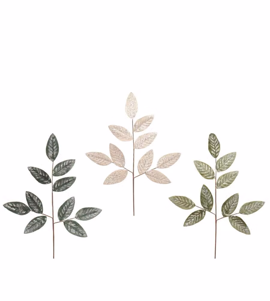 Everlands Ramo Foglie Velluto Frosted 79cm Colori Assortiti