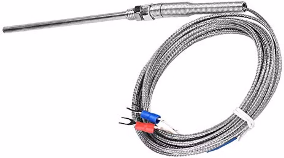 Termocoppia, sensore di temperatura, filo di tipo K, connettore M8, cavo di 100 mm, lunghezza della sonda, intervallo di temperatura: 0~400 (4 metri)