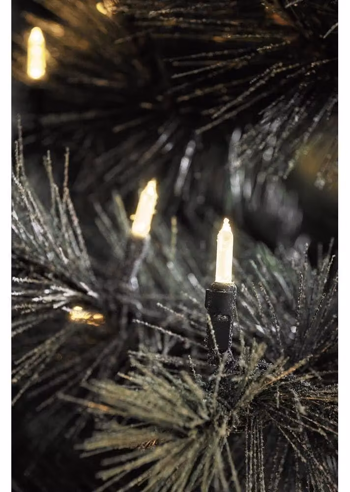 Catena luminosa LED mini, grado di protezione IP44, 20 diodi a luce calda, lunghezza 1085 cm, cavo verde