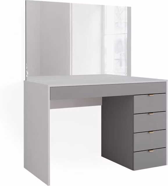Tavolo da toeletta Elise Bianco/Grigio 115 cm con specchio Vicco