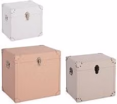 Set di bauli Bizzotto Merryn per adulti, colori Rosa, Bianco e Beige