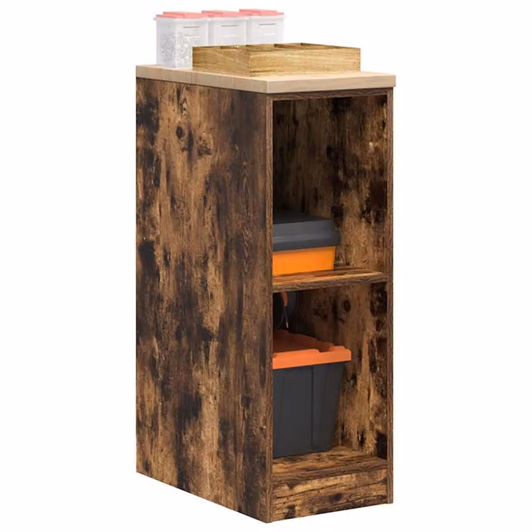 Armadietto da garage vidaXL in legno marrone con ripiani interni, L 30 cm, P 51 cm, H 85 cm