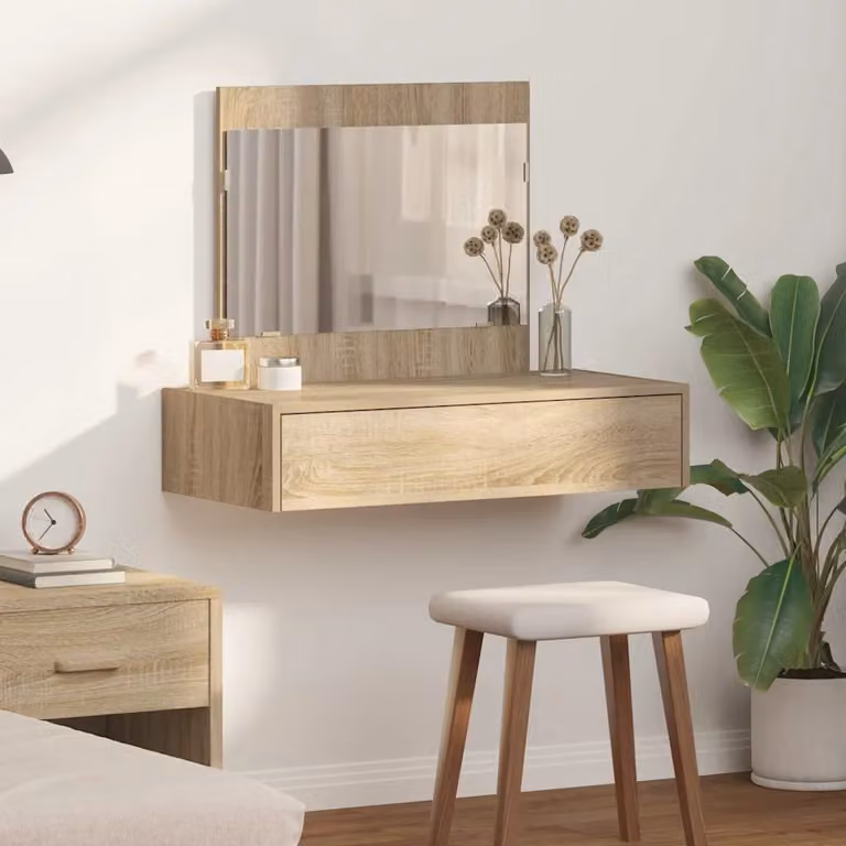 vidaXL Tavolo da Trucco Moderno in Legno Marrone L: 83 cm, P: 40 cm, H: 70 cm