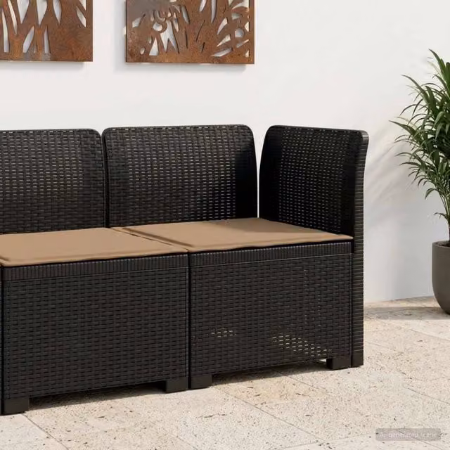 Divano da Giardino a 1 Posto con Cuscino Aspetto Rattan PP 8011818