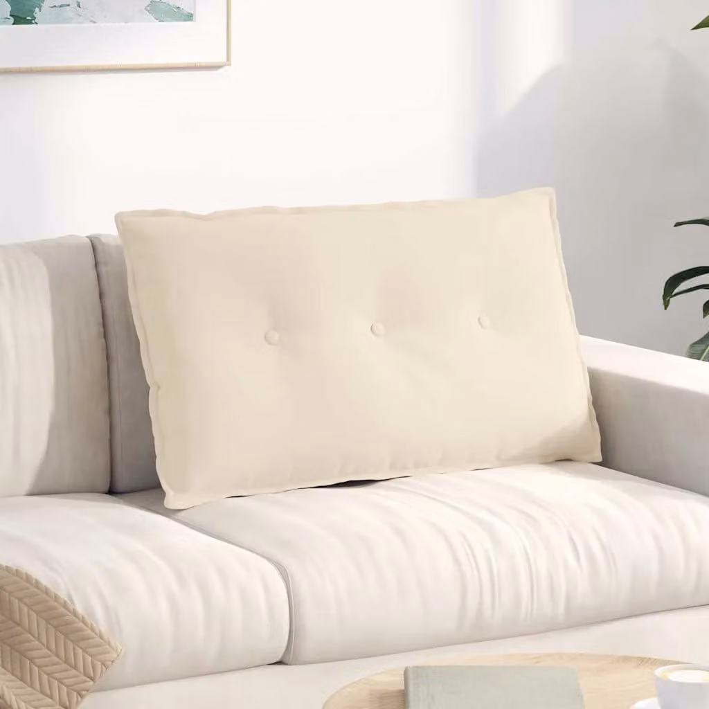 vidaXL Cuscino per la Schiena Beige in Microfibra e Poliestere L: 80 cm, P: 50 cm
