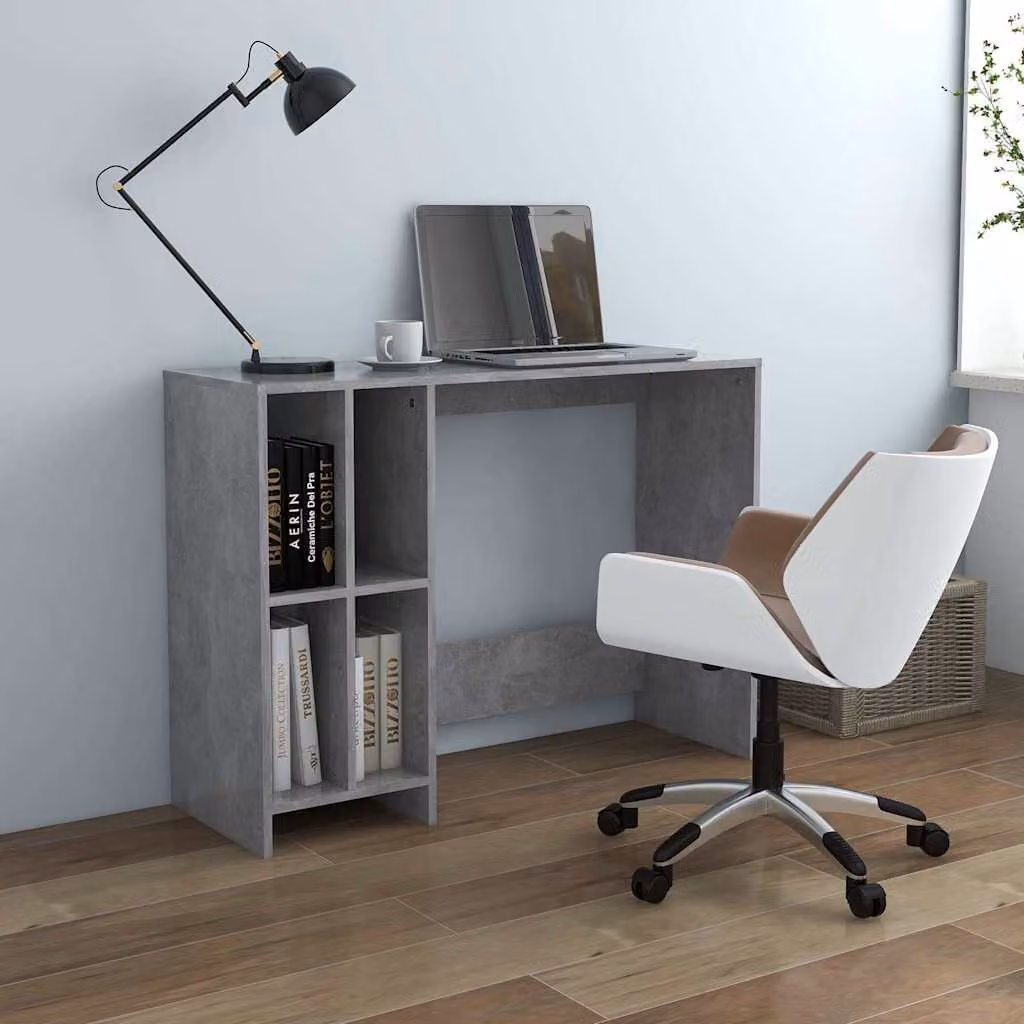 Scrivania moderna vidaXL in legno grigio L: 102,5 cm, P: 35 cm, H: 75 cm
