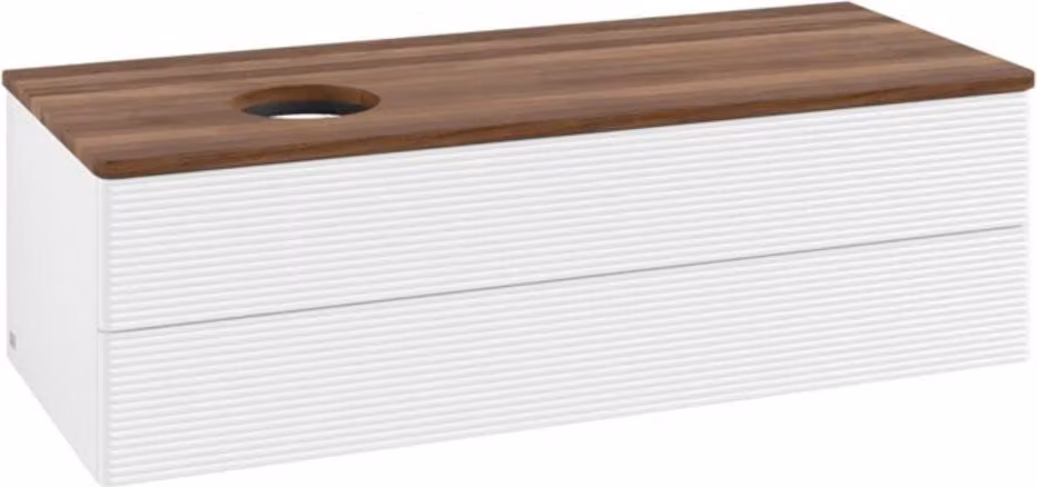 V&B Mobiletto con struttura frontale, con illuminazione Antao 120x36x50cm, WBP-color w. wal, wh. m Lac