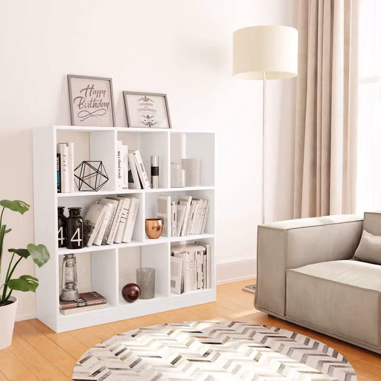 Libreria bianca vidaXL in legno e MDF con pannello posteriore, L 97,5 cm x P 29,5 cm x H 100 cm