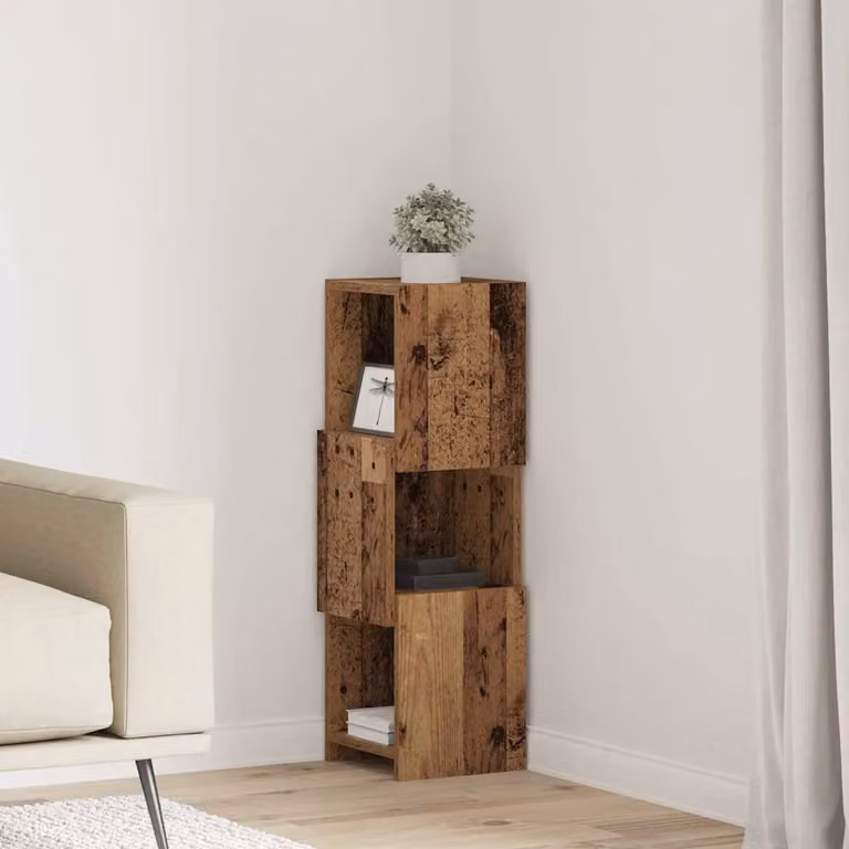 Mobile angolare vidaXL in legno ingegnerizzato color marrone L/P/H: 25,5 x 25 x 80 cm