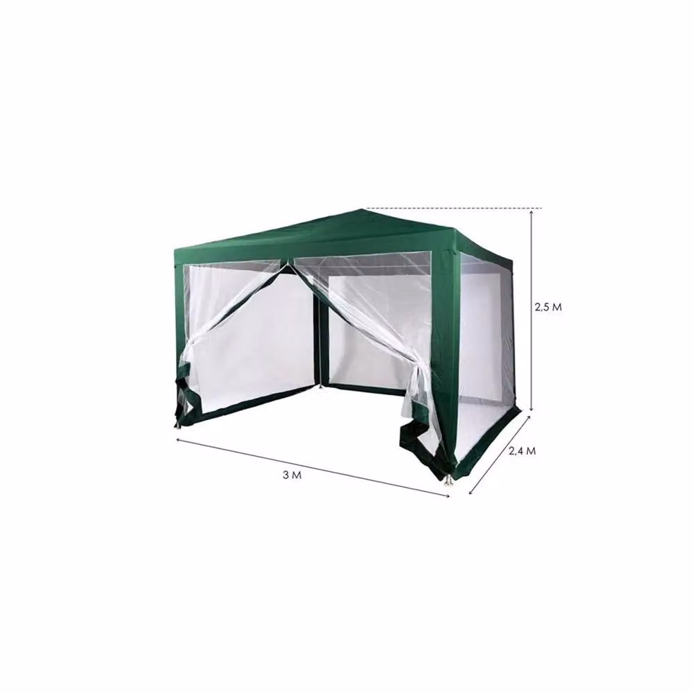Gazebo da giardino Trade Shop verde impermeabile con zanzariera L: 300 cm, P: 240 cm, H: 250 cm – 2