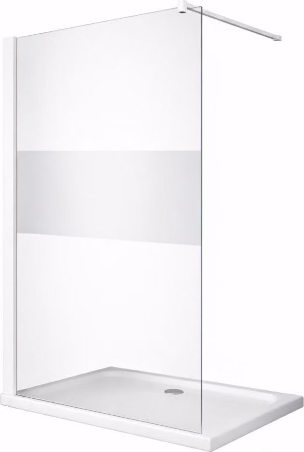 Glaswerk Westfalen - Parete doccia walk-in LiLy 120x200 cm, finitura satinata, bianco centrale