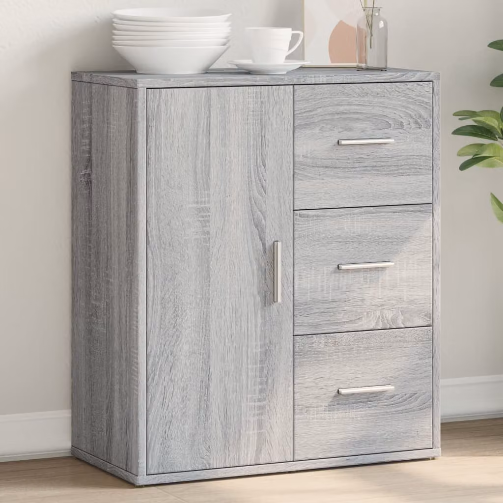Credenza moderna vidaXL in legno e MDF, Grigio, L 60 cm x P 31 cm x H 70 cm, da appendere alla parete