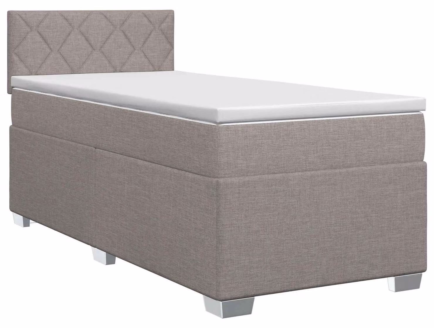 Letto a molle con materasso e testata Taupe 80 x 200 cm in tessuto