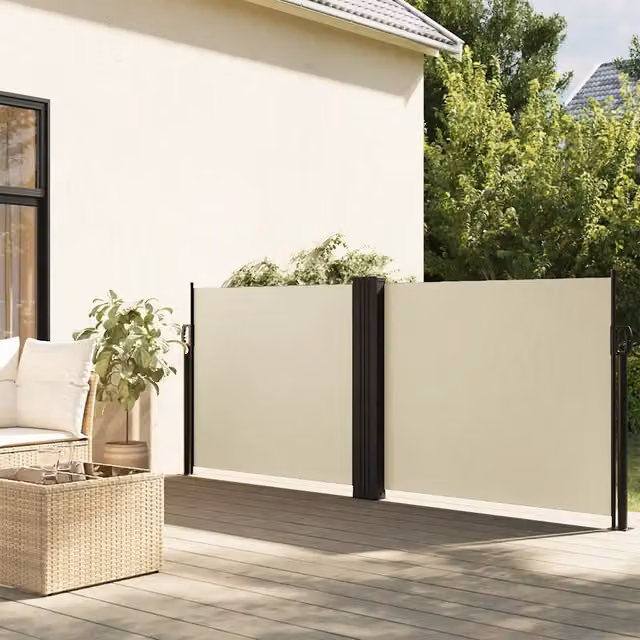 Tenda da sole laterale retrattile Videx in poliestere beige con struttura in acciaio L: 600 cm, H: 100 cm