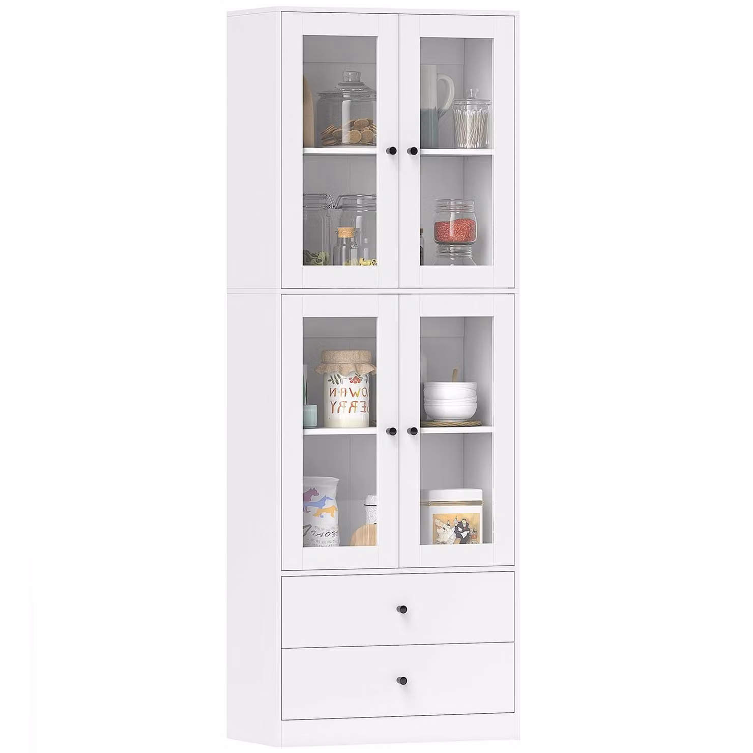 HOMCOM Mobile da cucina, mobile alto con cassetto e ripiani regolabili