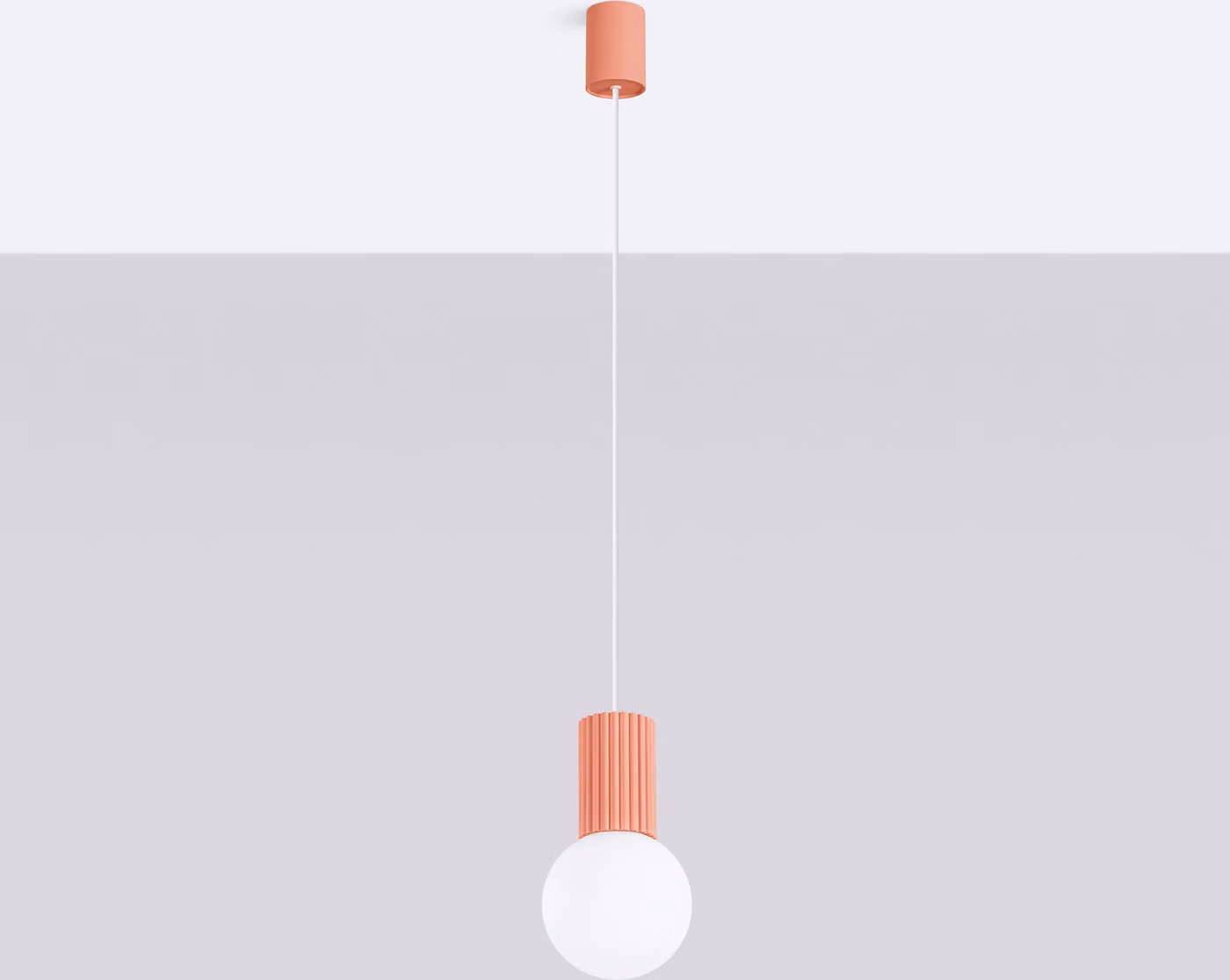 Lampada a sospensione HALO 1 peach 1xG9 8W alluminio/vetro 120x12x12cm Sollux Lighting