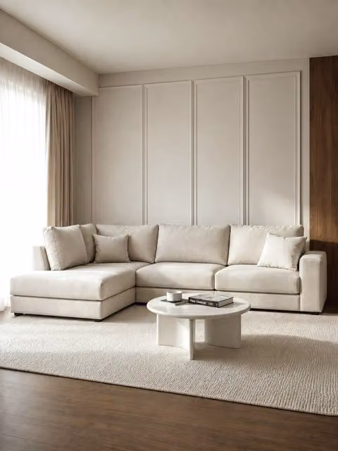 Divano angolare sinistro Orson Kenay Home 4 posti beige L: 283 cm