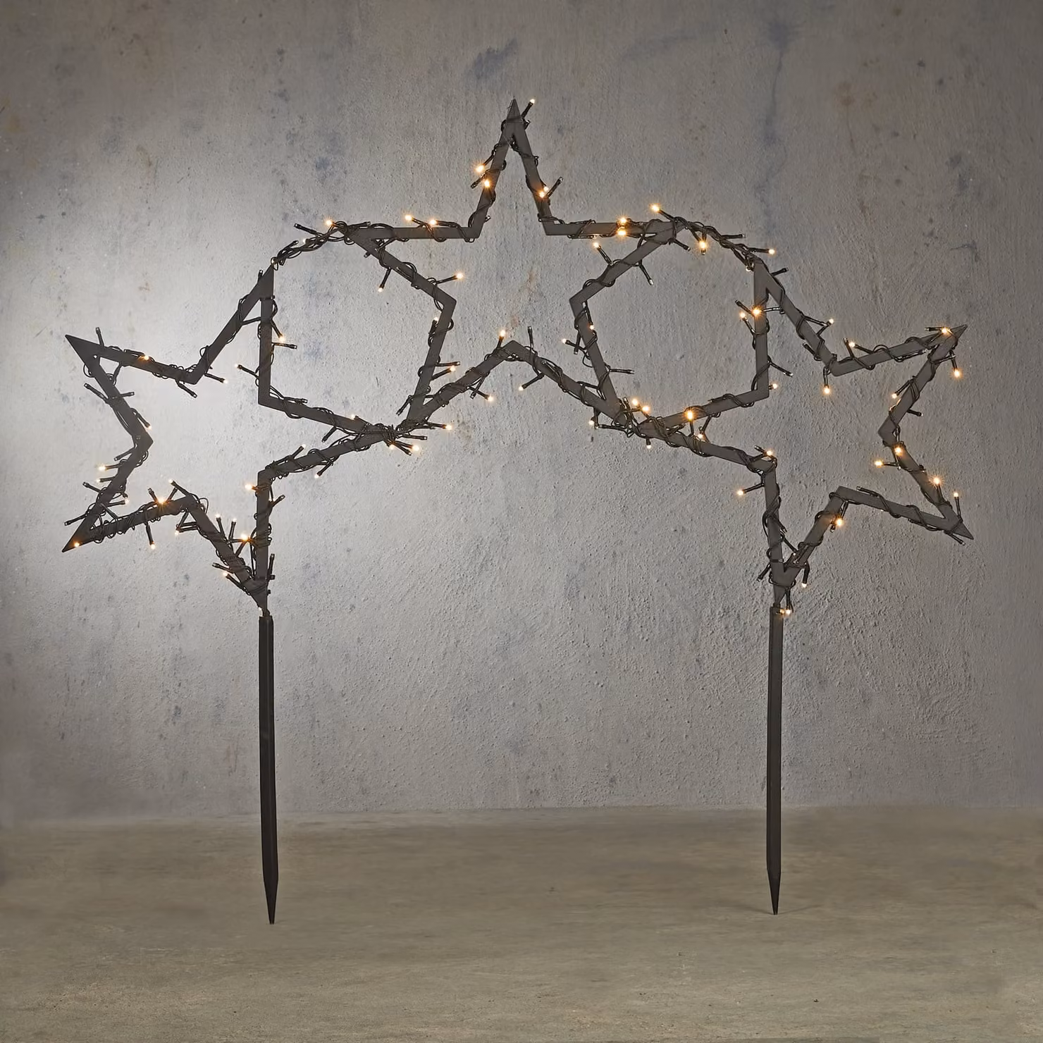 Luca Lighting - Lampada a picchetto da giardino a forma di stella con LED e timer a 8 modalità - Rudolph I Illuminazione per esterni - Metallo - I (non sostituibile) LED