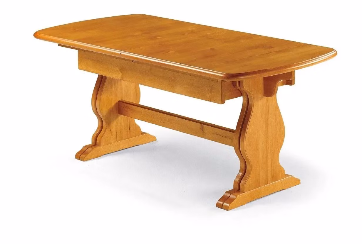 Tavolo fratino allungabile in pino stile rustico color marrone Mobili 2G L: 190 cm, P: 90 cm – 1