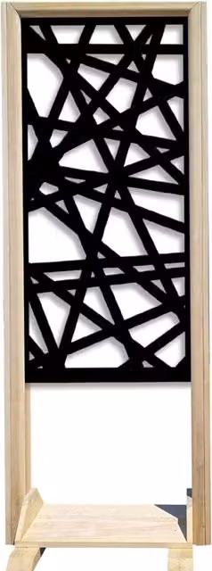 Separè Paravento Modulabile DIAGONAL MEDIUM Signorbit in Legno e PVC Nero L: 70 cm, H: 190 cm, P: 50 cm – 1