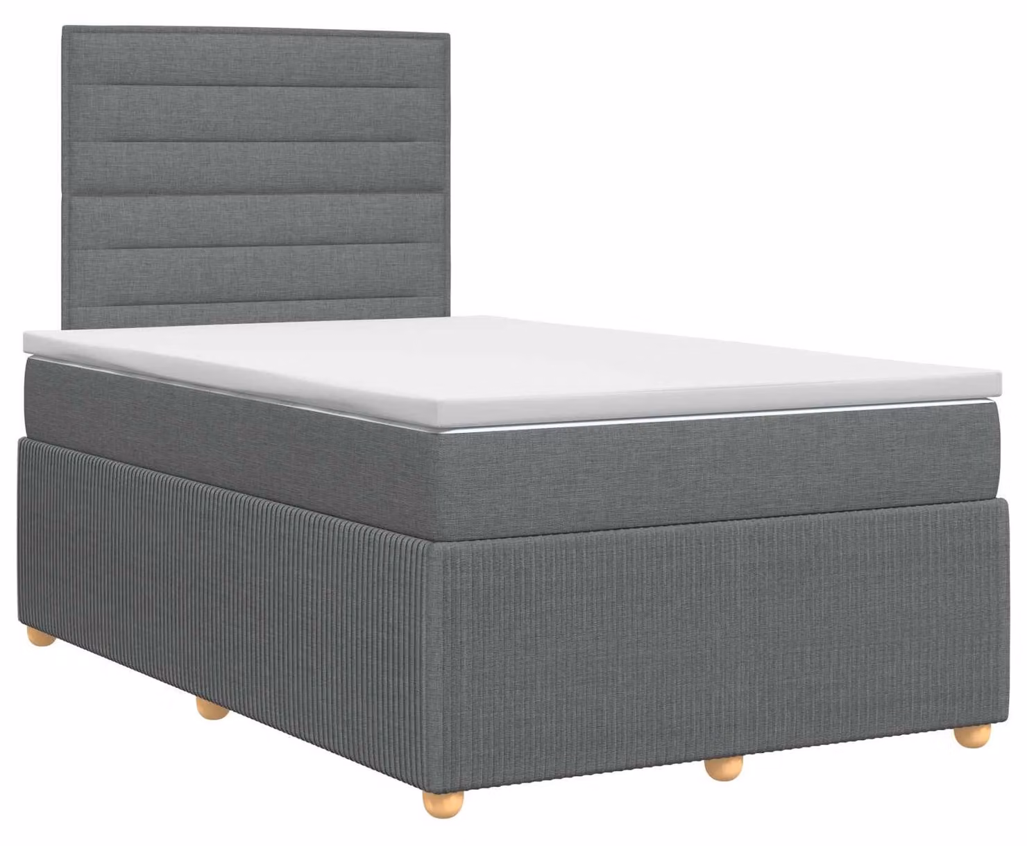 Letto a molle con materasso grigio scuro 120 x 200 cm in tessuto