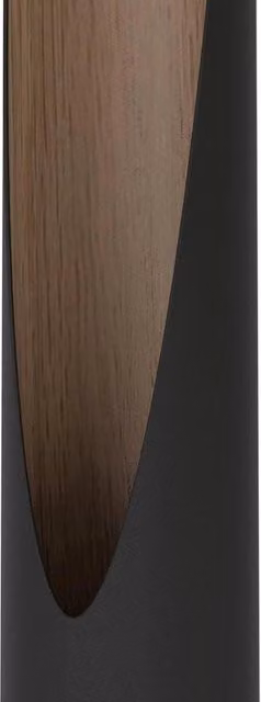 Lampada da pavimento LED elegante con luce indiretta - 1 pezzo - acciaio nero e legno naturale - 137 cm