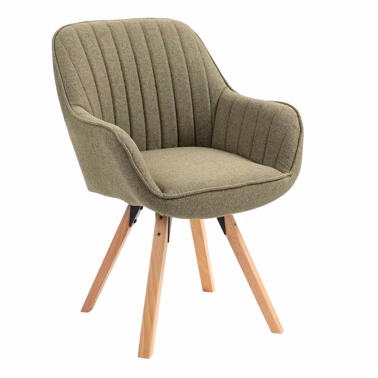 Meubles Cosy Comode sedie da pranzo in tessuto verde con rotazione a 360° - CARSON