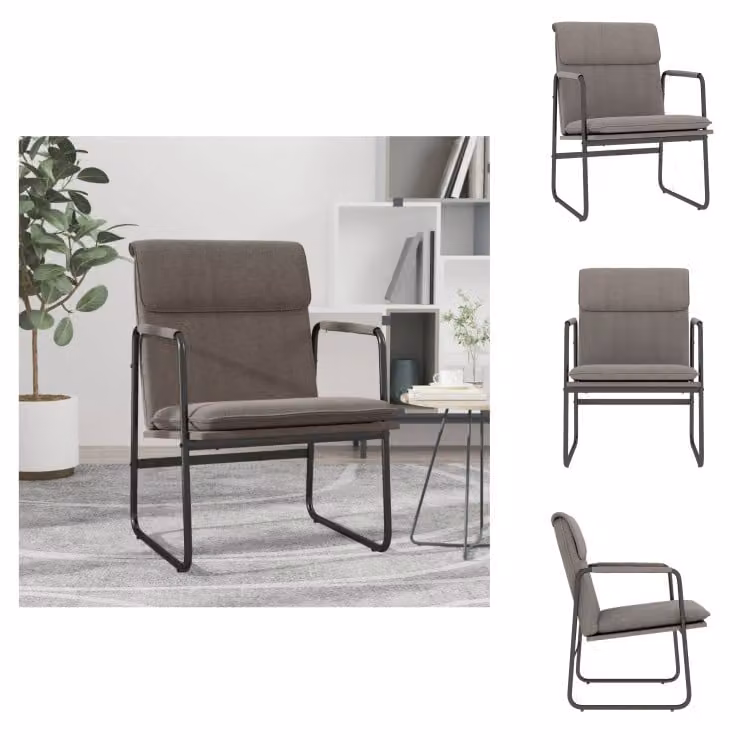vidaXL Sedia lounge taupe 55x64x80 cm in tessuto - Poltrona