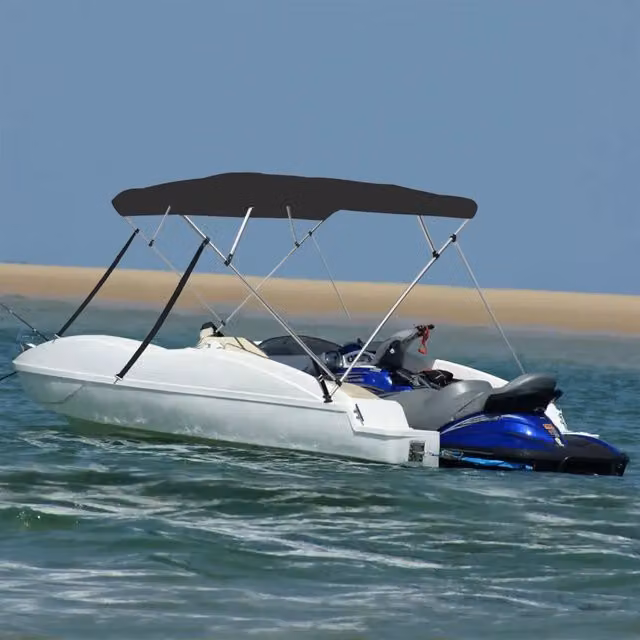 Bimini di Prua con Tendalino a 4 Archi Videx Nero L/P/H: 243 x 196 x 137 cm