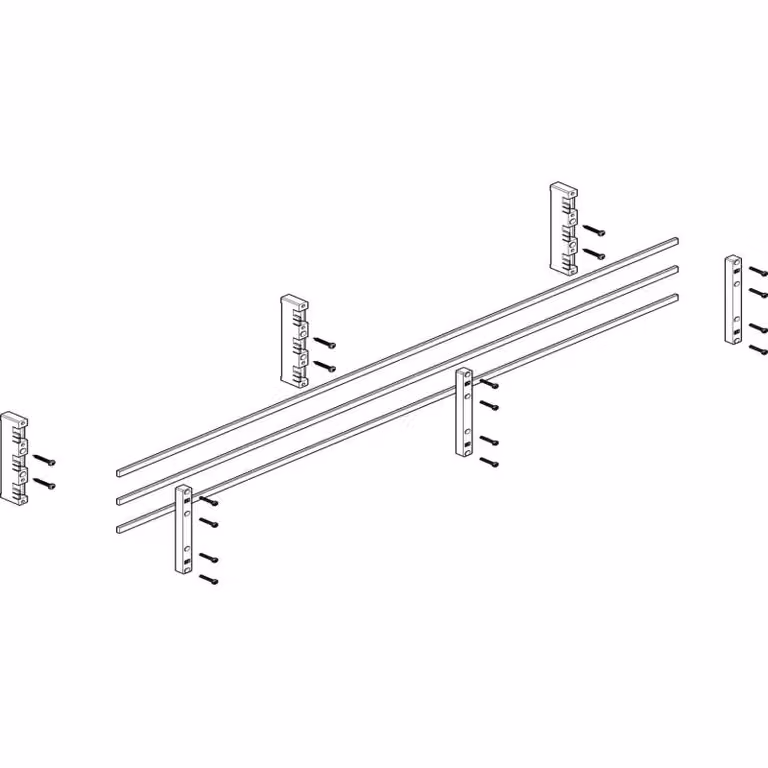 Modulo barra collettrice ABN piatto 4FB/2RE 60 mm con rame 12x5 mm, a 3 poli, EBM 32 mm MFSC42613