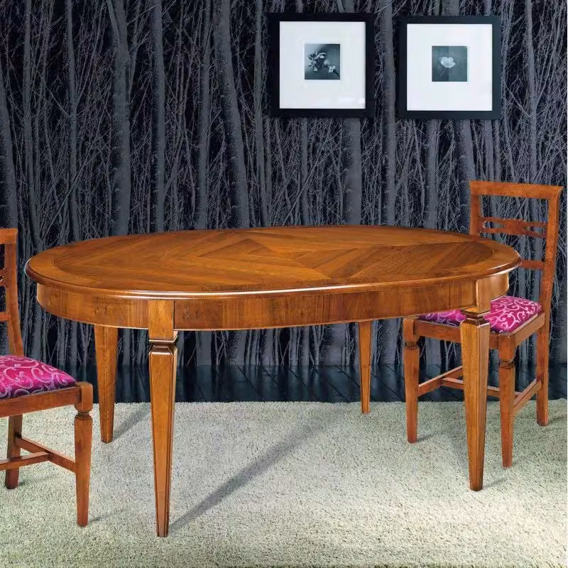 Tavolo ovale allungabile in legno di noce marrone Mobili 2G L: 170 cm, P: 110 cm, H: 78 cm – 2